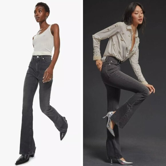 NEW Mother Denim SNACKS High Waist Wedge Slit Heel Jeans Mouthwatering Y2K Retro - Picture 1 of 10
